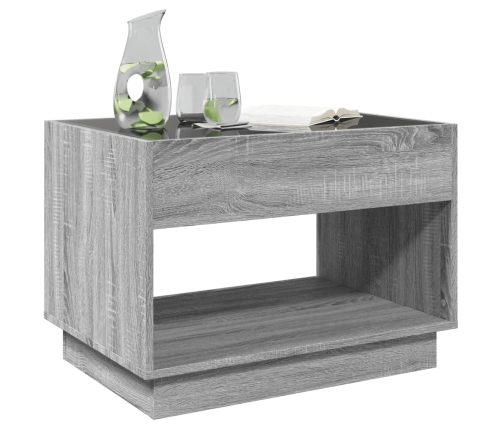 Mesa de centro con Infinity LED gris Sonoma 70x50x50 cm