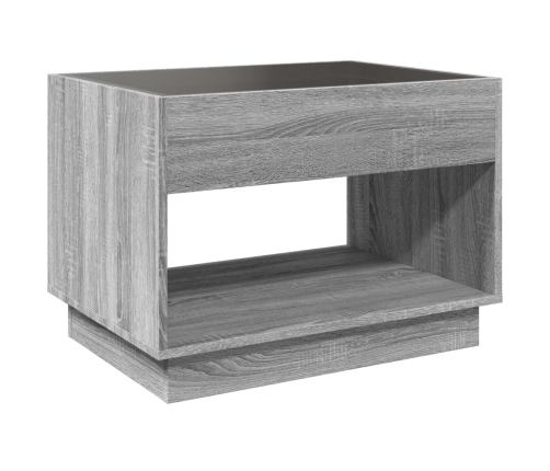 Mesa de centro con Infinity LED gris Sonoma 70x50x50 cm