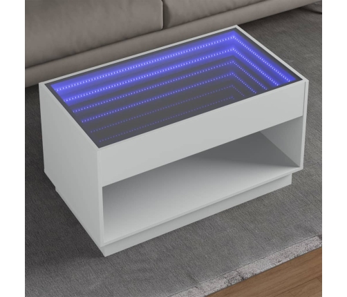 Mesa de centro con Infinity LED blanco 90x50x50 cm