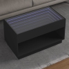 Mesa de centro con Infinity LED negro 90x50x50 cm