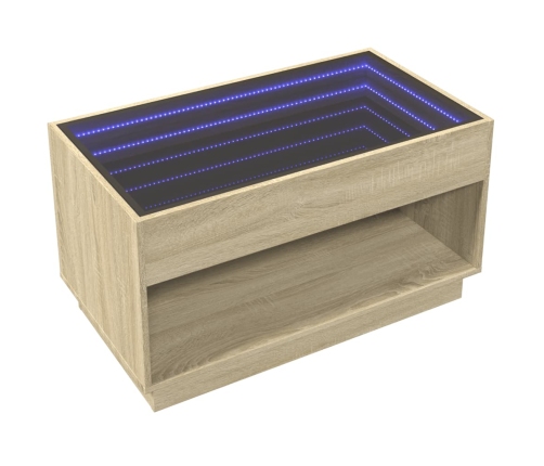 Mesa de centro con Infinity LED roble Sonoma 90x50x50 cm