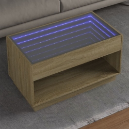 Mesa de centro con Infinity LED roble Sonoma 90x50x50 cm