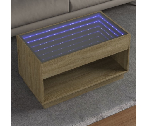 Mesa de centro con Infinity LED roble Sonoma 90x50x50 cm