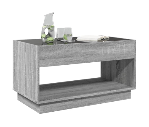 Mesa de centro con Infinity LED gris Sonoma 90x50x50 cm