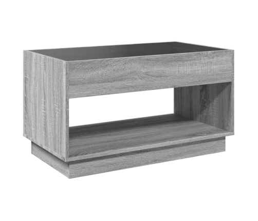 Mesa de centro con Infinity LED gris Sonoma 90x50x50 cm