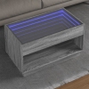 Mesa de centro con Infinity LED gris Sonoma 90x50x50 cm