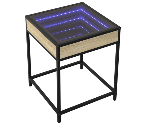 Mesa de centro con Infinity LED roble Sonoma 40x40x51 cm