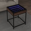 Mesa de centro con Infinity LED marrón roble 40x40x51 cm