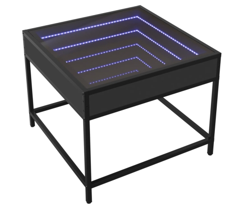 Mesa de centro con Infinity LED negro 50x50x41 cm