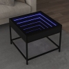 Mesa de centro con Infinity LED negro 50x50x41 cm