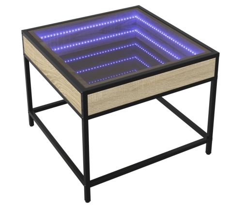 Mesa de centro con Infinity LED roble Sonoma 50x50x41 cm