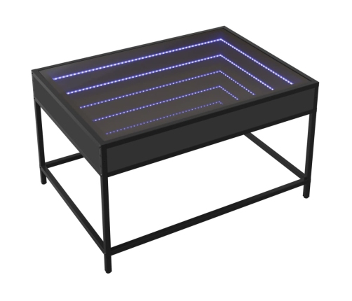 Mesa de centro con Infinity LED negro 70x50x41 cm