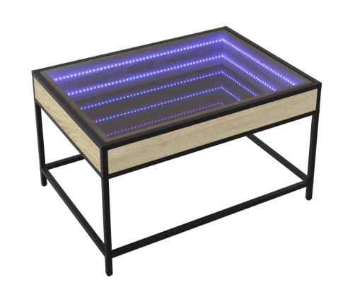 Mesa de centro con Infinity LED roble Sonoma 70x50x41 cm