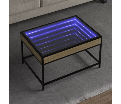 Mesa de centro con Infinity LED roble Sonoma 70x50x41 cm