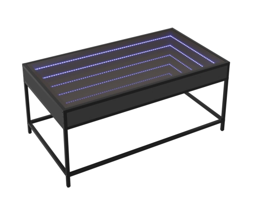 Mesa de centro con Infinity LED negro 90x50x41 cm