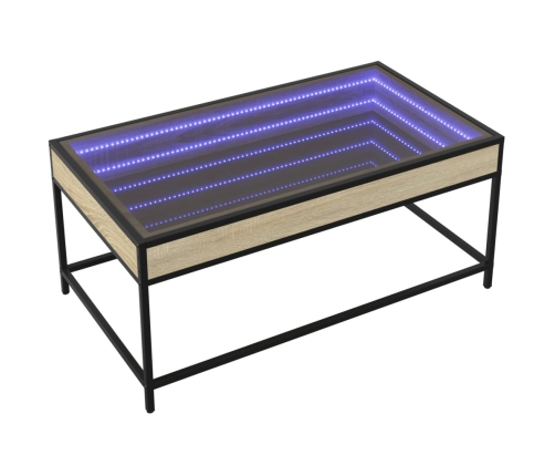 Mesa de centro con Infinity LED roble Sonoma 90x50x41 cm