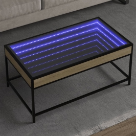 Mesa de centro con Infinity LED roble Sonoma 90x50x41 cm