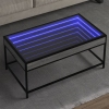 Mesa de centro con Infinity LED gris Sonoma 90x50x41 cm