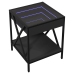 Mesita de noche con Infinity LED negra 40x40x49 cm