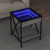 Mesa de centro con Infinity LED gris Sonoma 40x40x49 cm