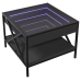 Mesa de centro con Infinity LED negro 50x50x38 cm