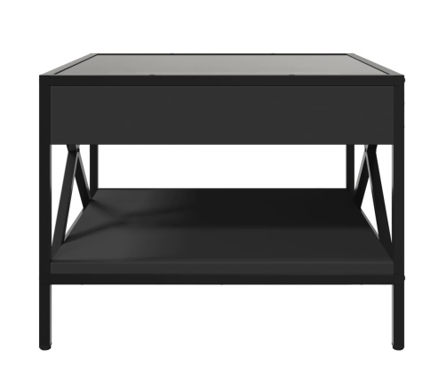 Mesa de centro con Infinity LED negro 50x50x38 cm