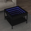 Mesa de centro con Infinity LED negro 50x50x38 cm