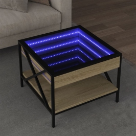 Mesa de centro con Infinity LED roble Sonoma 50x50x38 cm