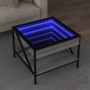 Mesa de centro con Infinity LED gris Sonoma 50x50x38 cm