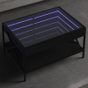 Mesa de centro con Infinity LED negro 70x50x38 cm