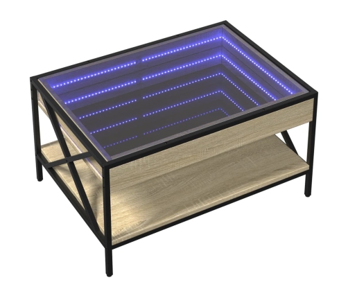 Mesa de centro con Infinity LED roble Sonoma 70x50x38 cm