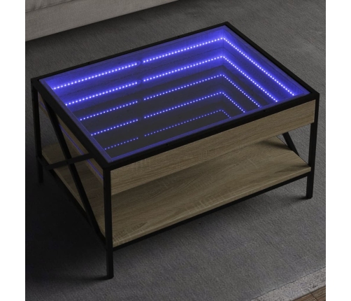 Mesa de centro con Infinity LED roble Sonoma 70x50x38 cm