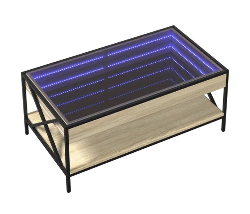 Mesa de centro con Infinity LED roble Sonoma 90x50x38 cm