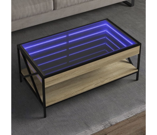 Mesa de centro con Infinity LED roble Sonoma 90x50x38 cm