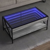 Mesa de centro con Infinity LED gris Sonoma 90x50x38 cm