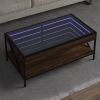 Mesa de centro con Infinity LED marrón roble 90x50x38 cm