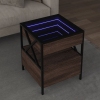 Mesa de centro con Infinity LED marrón roble 40x40x51 cm