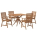 Juego de comedor de jardín 5 piezas madera maciza de acacia