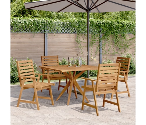 Juego de comedor de jardín 5 piezas madera maciza de acacia