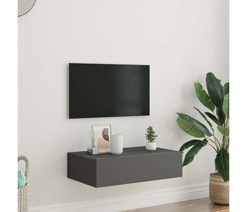 Mueble para TV con luces LED gris 60x35x15,5 cm