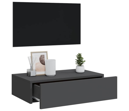 Mueble para TV con luces LED gris 60x35x15,5 cm