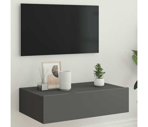 Mueble para TV con luces LED gris 60x35x15,5 cm