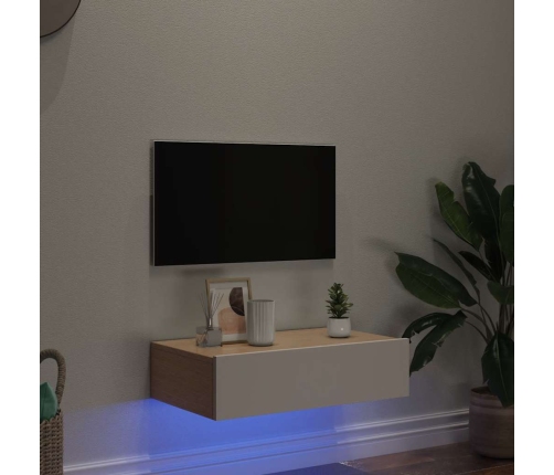 Mueble para TV con luces LED blanco 60x35x15,5 cm