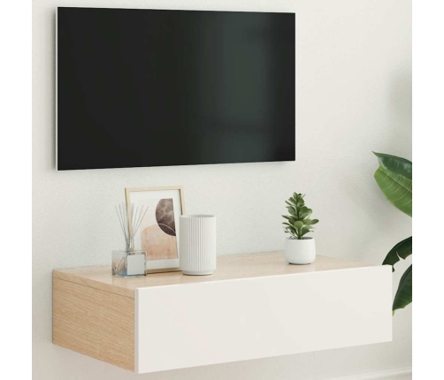 Mueble para TV con luces LED blanco 60x35x15,5 cm