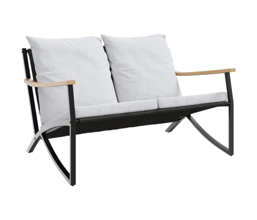 Juego de muebles de jardín con cojines 5 piezas acero negro
