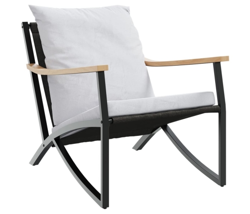 Juego de muebles de jardín con cojines 5 piezas acero negro