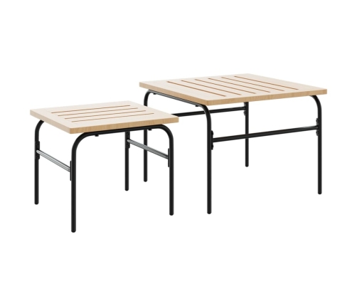 Juego de muebles de jardín con cojines 5 piezas acero negro
