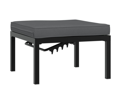 Set de sofás de jardín con cojines 3 piezas aluminio negro