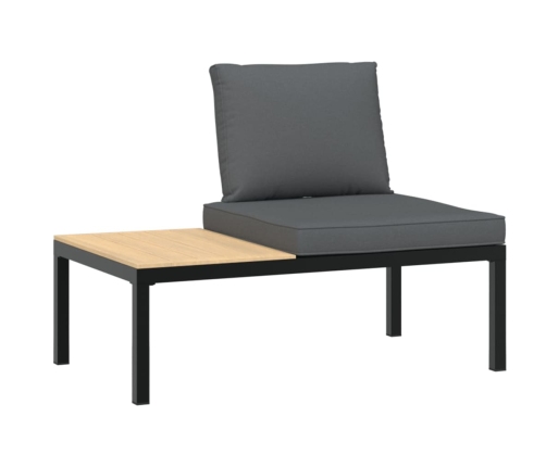 Set de sofás de jardín con cojines 3 piezas aluminio negro