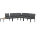 Set de sofás de jardín con cojines 4 piezas aluminio negro